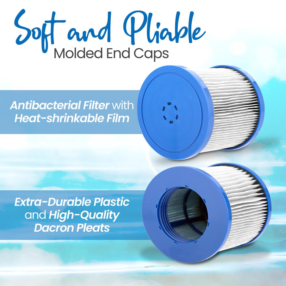 Reusable Sunset Filter - Compatible With Inflatable Pool Spa, Filter Replacement Cartridge, Compatible With Models: Slspa4Rnd, Slspa4Sqa, Slspa6Rnd And Slspa6Sqa