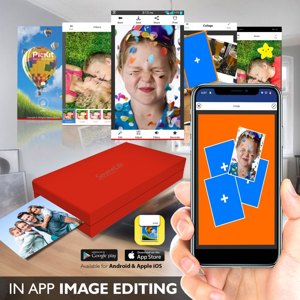Portable Instant Photo Printer - Wireless Digital Picture Printing For Iphone Or Android Smartphone Camera