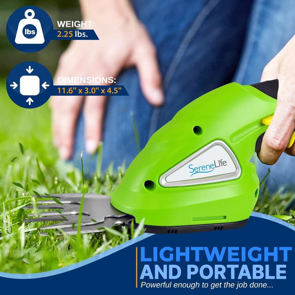 Electric Grass Cutter Shears - Cordless Handheld Hedge Shrubber Trimmer, 3.6V Rechargeable Battery, Changeable Blades