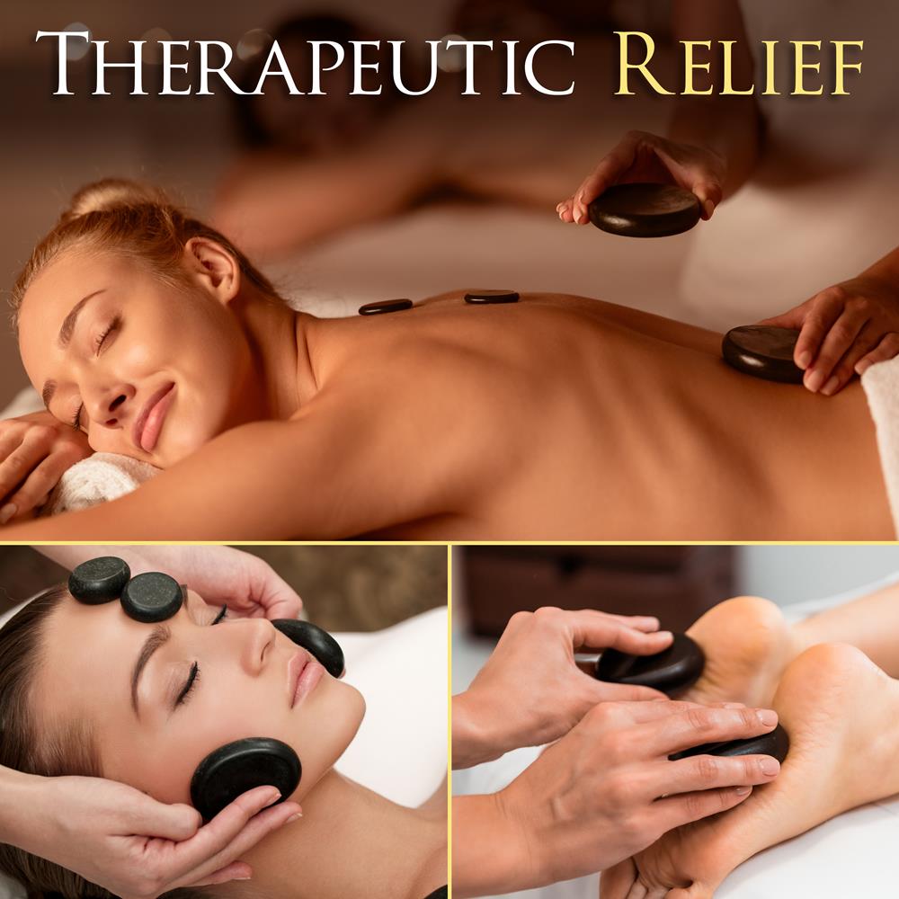 Hot Stone Massage Kit - Portable Heated Rock Therapy System With Digital Temperature Controller, Includes (12) Massaging Stones