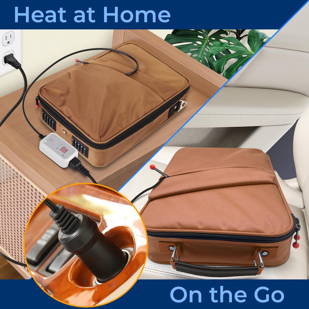 Hot Stone Massage Kit - Portable Heated Rock Therapy System With Digital Temperature Controller, Includes (12) Massaging Stones