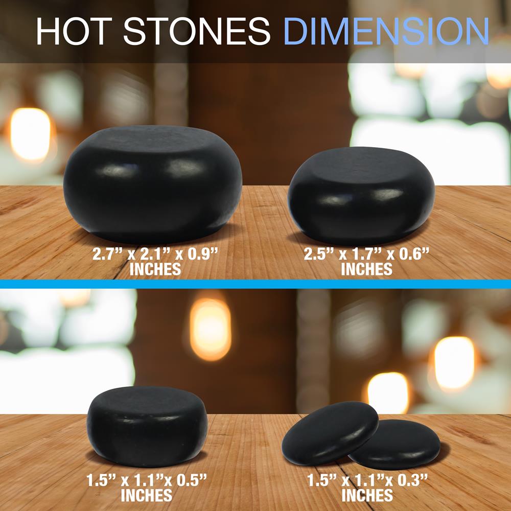 20 Pcs. Hot Massage Stones With Traveling Bag And Small Brown Box