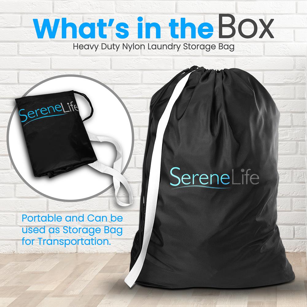 Portable Nylon Laundry Bag - Heavy Duty Nylon Laundry Storage Bags With Drawstring And Durable Machine Washable
