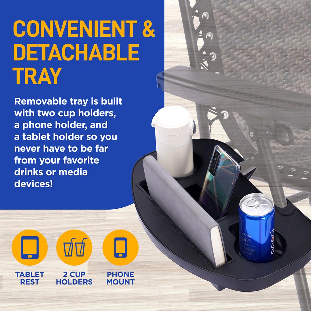 Zero Gravity Lawn Chair Set, Ultimate Comfort, Weather-Resistant Rattan, Brown