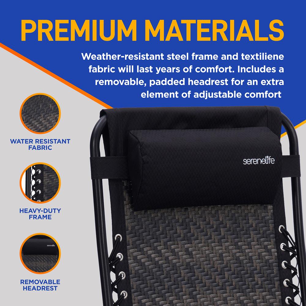 Zero Gravity Chair Set, Ultimate Comfort, Rattan Wicker, Brown