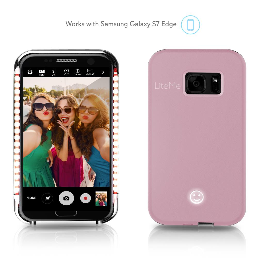 Lite-Me Selfie Lighted Smart Case, Phone Protection With Built-In Power Bank & Led Lights (For Samsung Galaxy S7 Edge)