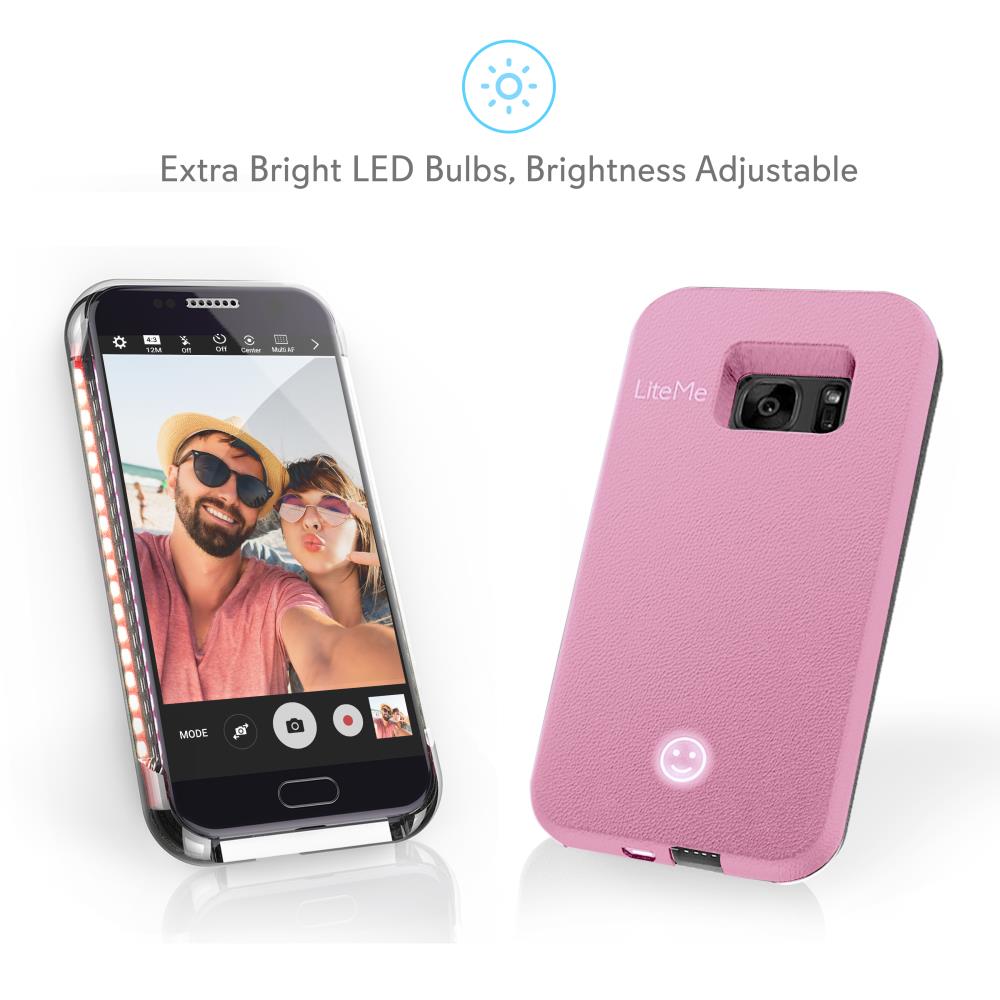 Lite-Me Selfie Lighted Smart Case, Phone Protection With Built-In Power Bank & Led Lights (For Samsung Galaxy S7 Edge)