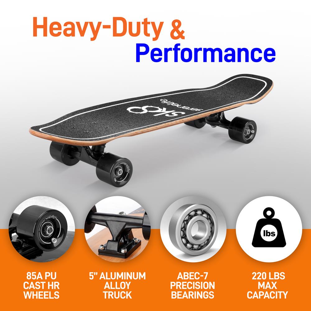 6'' Canadian And Bamboo Maple Deck Skateboard - Mini Cruiser Skateboard, Designed For Kids, Teens, And Adults (Green)