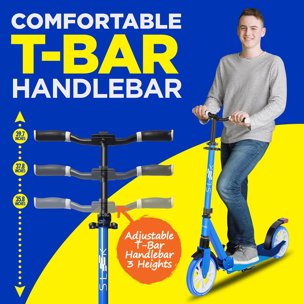 Kick Scooter for Adults - Smooth Ride Alloy Deck - Blue