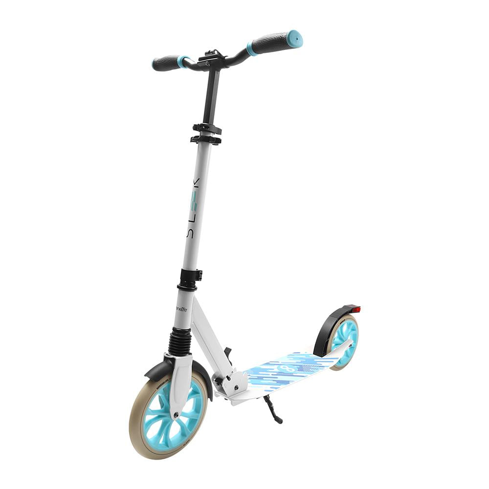 Lightweight And Foldable Kick Scooter - Adjustable Scooter For Teens, Alloy Deck With High Impact Wheels (White)