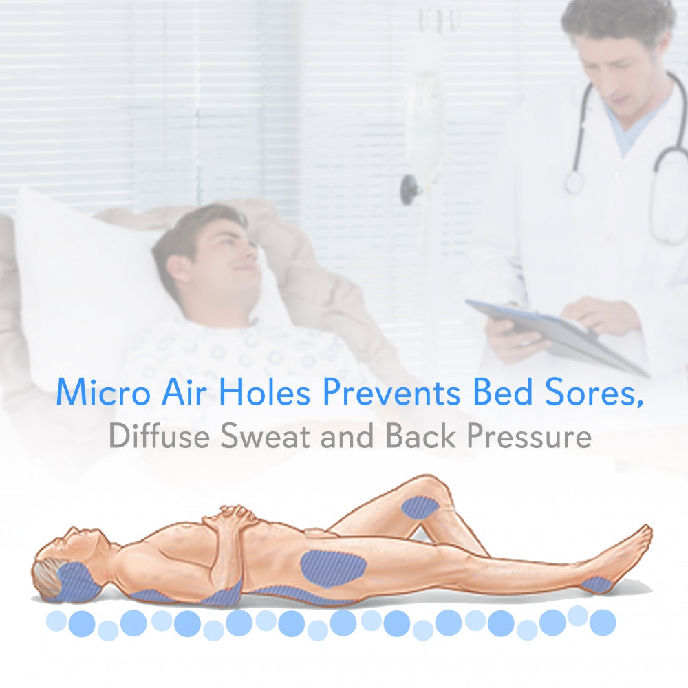 Pressure Relief Air Mattress with Pump, Medical Grade PVC, Hospital Size