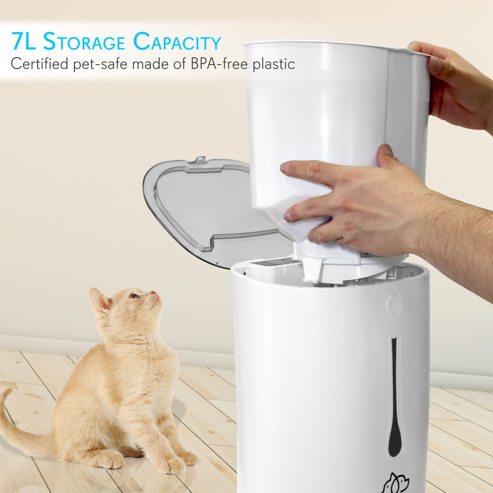 Automatic Pet Feeder, Optimal Schedule, Voice Recording, LCD Display