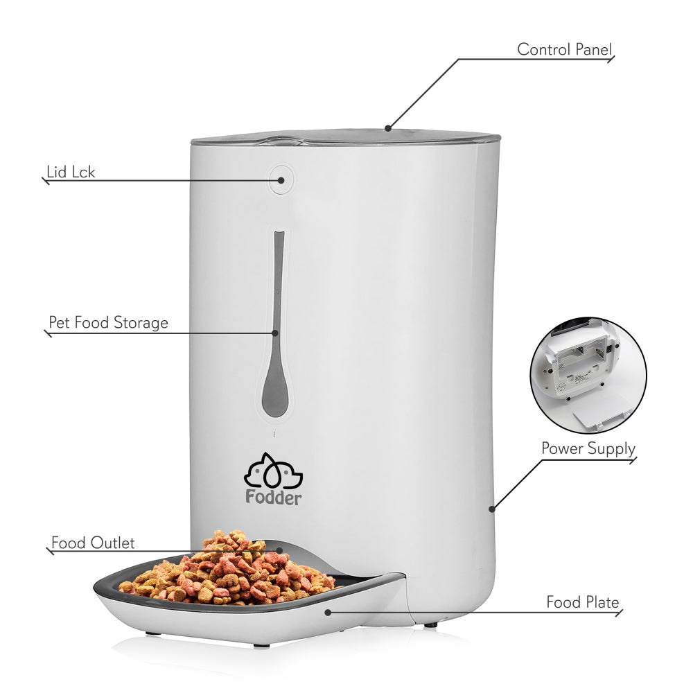 Automatic Pet Feeder, Optimal Schedule, Voice Recording, LCD Display