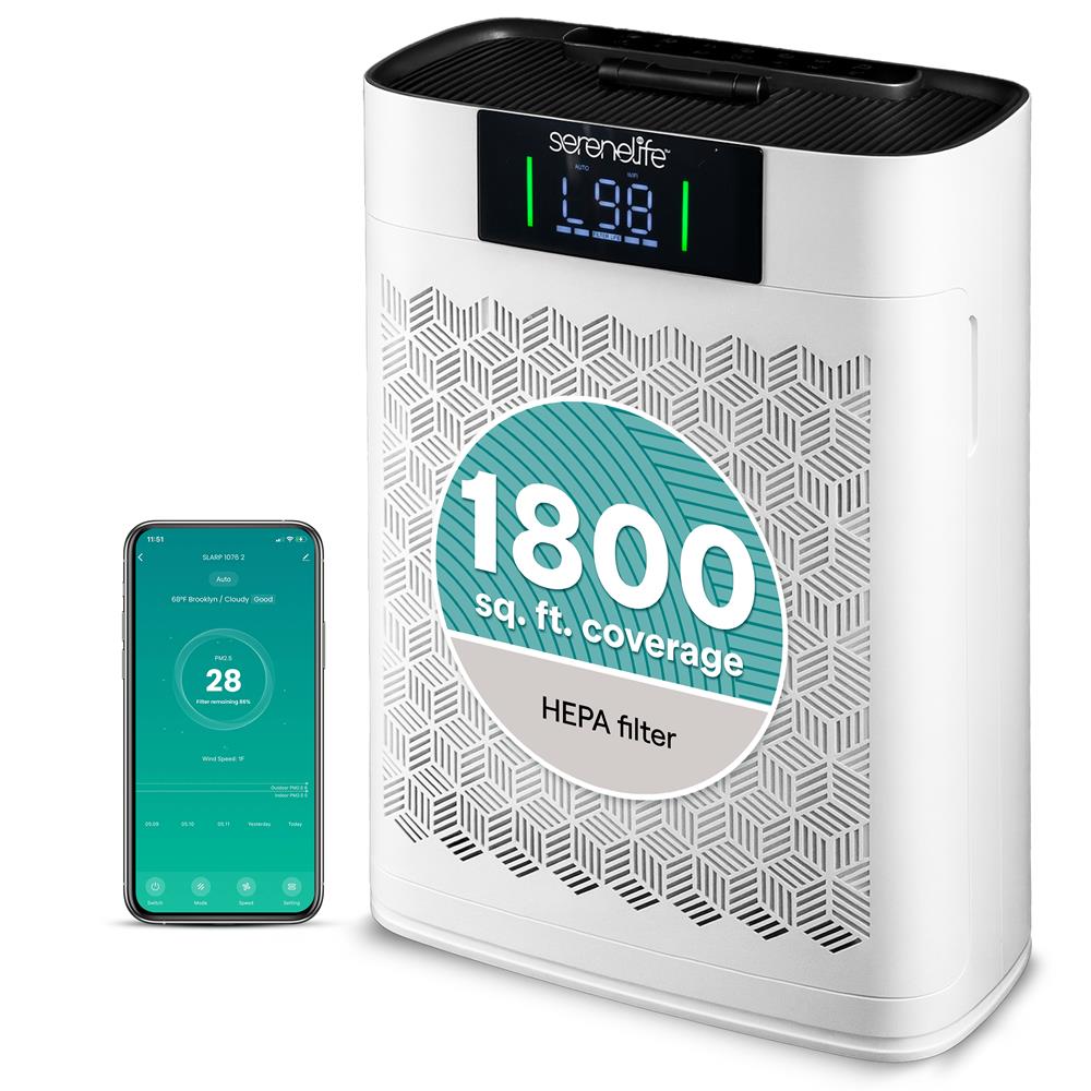 HEPA Air Purifier WiFi Control Ultra-Quiet 1076 Sq Ft White