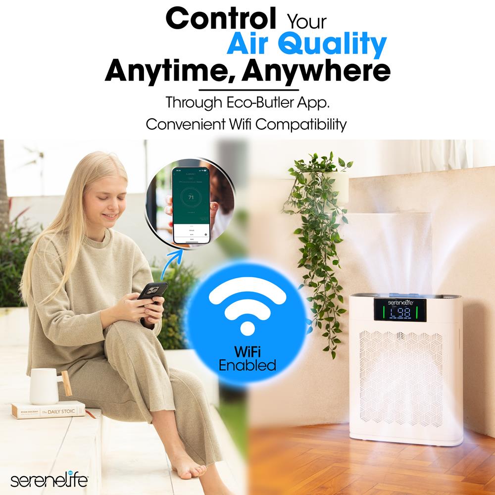 HEPA Air Purifier WiFi Control Ultra-Quiet 1076 Sq Ft White