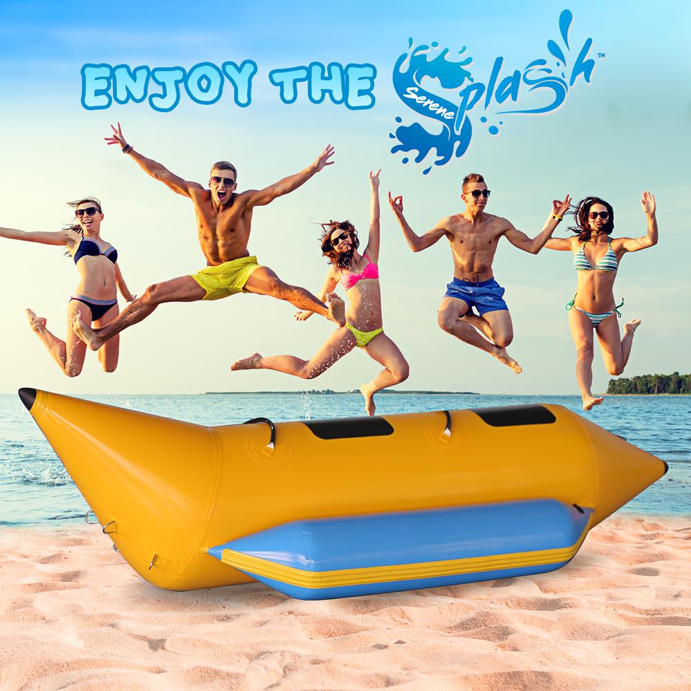 Inflatable Banana Boat 2-Person Durable PVC with Storage Bag