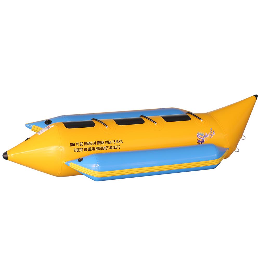 3-Person Inflatable Banana Boat, Durable PVC, Reinforced Seats