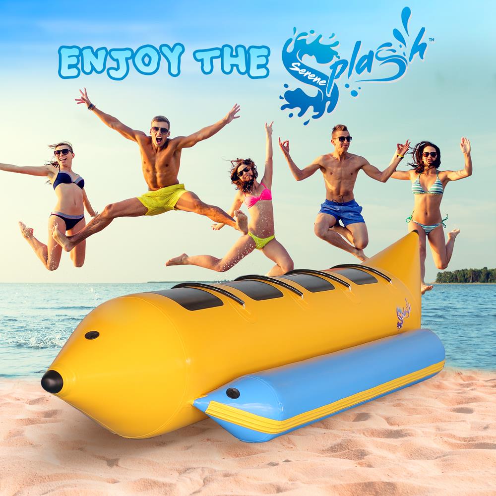 Inflatable Banana Boat 4-Person Durable PVC with Storage Bag