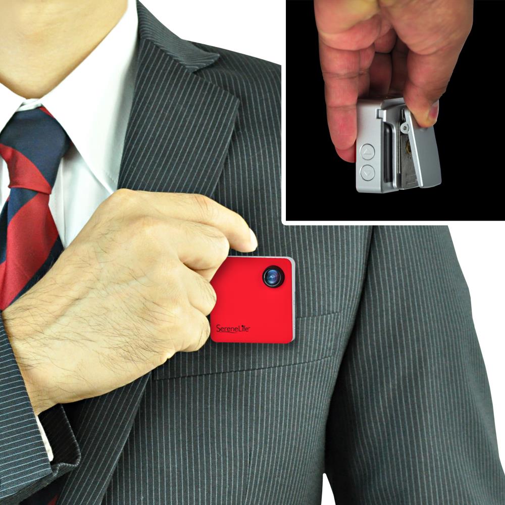 Wearable Camera 1080p HD WiFi Control Compact Red