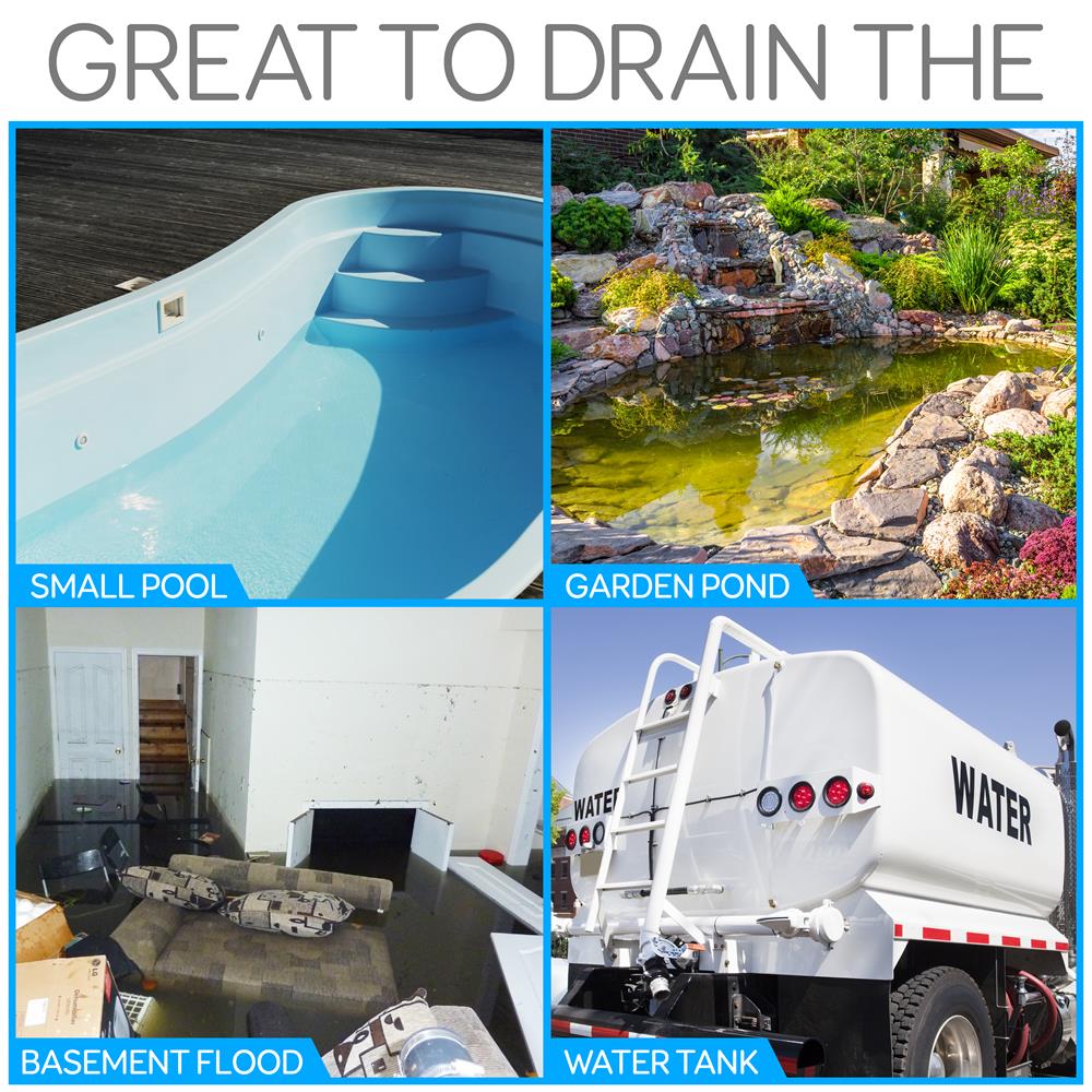 Submersible Sump Pump 1980GPH Auto Float Switch Blue 16ft Cord