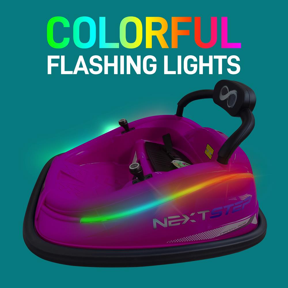 Kids Toy Electric Ride On Bumper Car Vehicle With Remote Control, Led Lights & 360 Degree Spin, 2 Driving Modes (Pink)