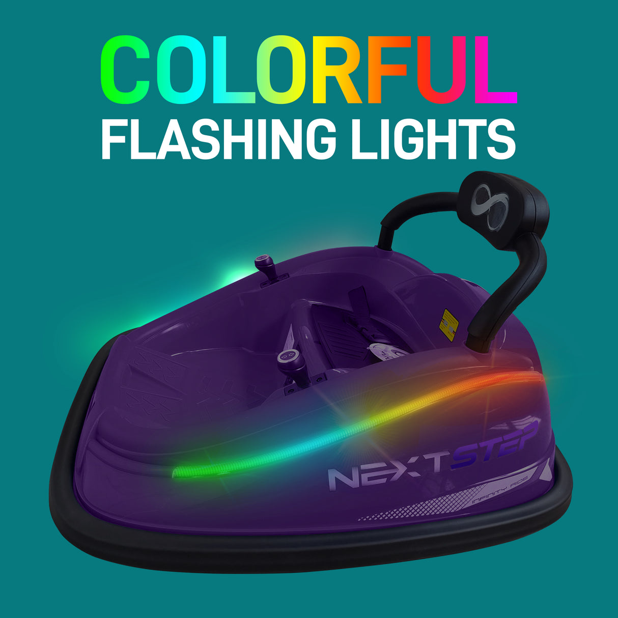 Electric Kids Bumper Car 360° Spin LED Lights Remote Control Purple