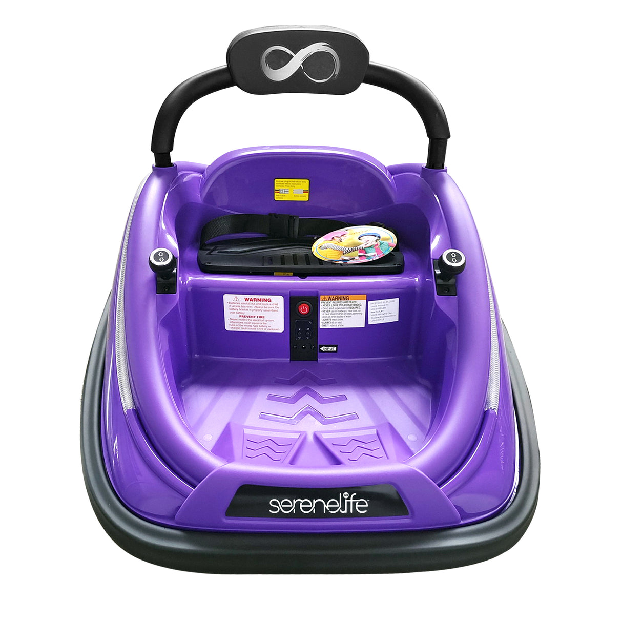 Electric Kids Bumper Car 360° Spin LED Lights Remote Control Purple