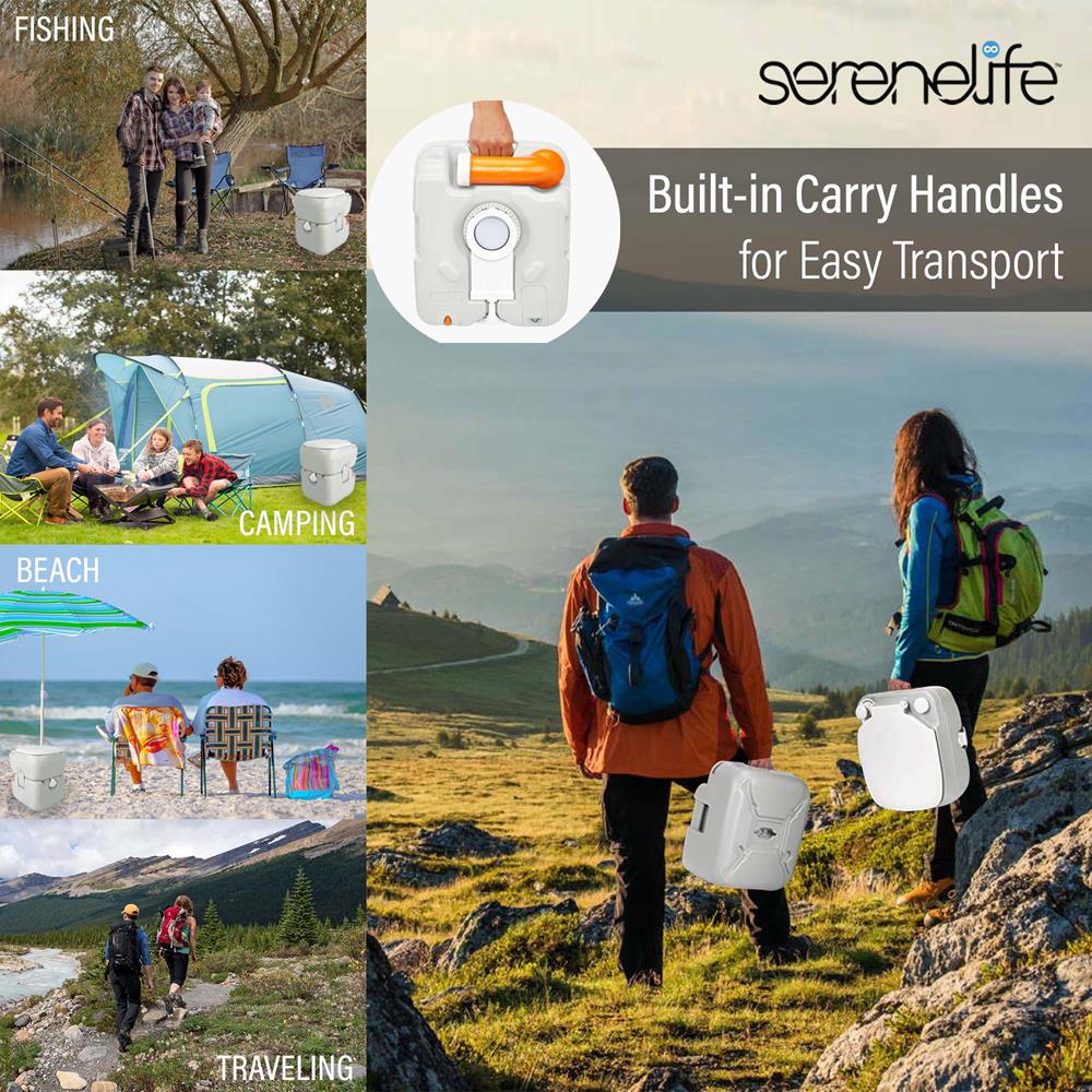 Portable Toilet 5.8 Gal Leak-Proof High-Density Polyethylene Camping