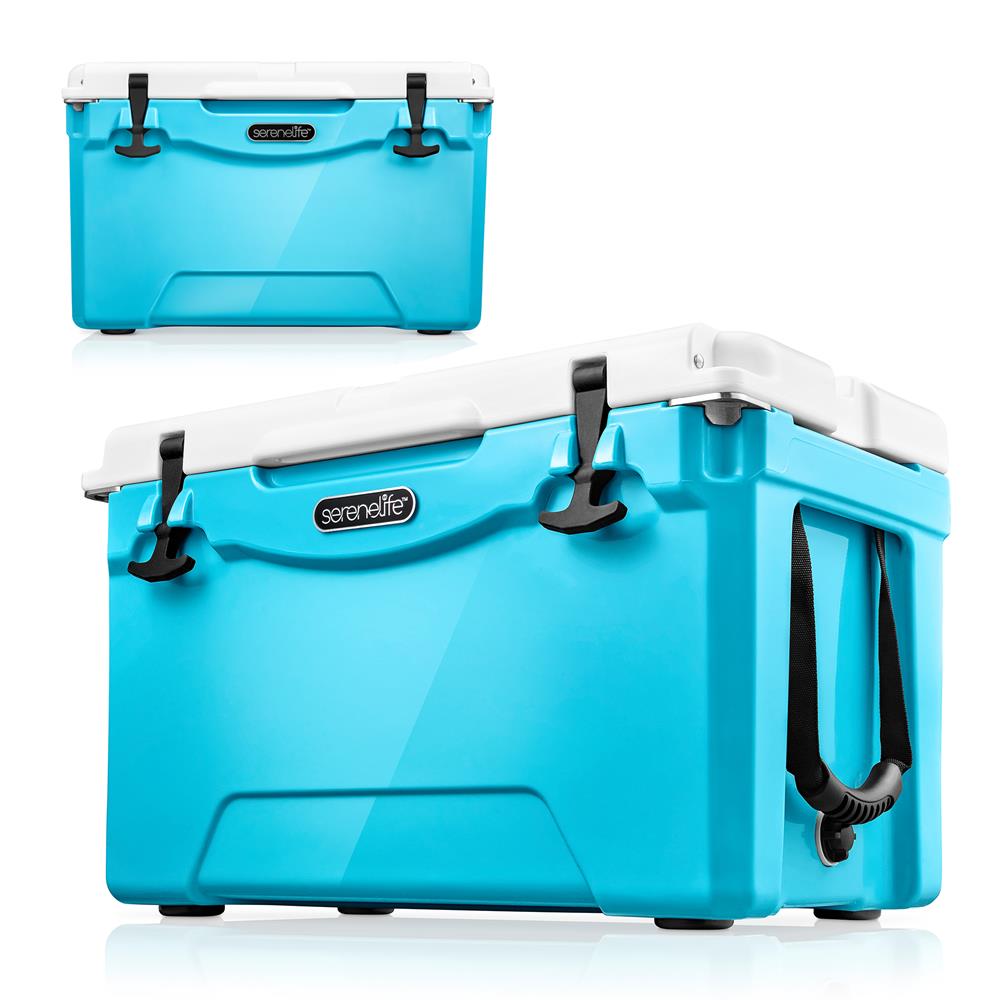 35 Qt Portable Cooler Box, 5-Day Ice Retention, 2-Way Handles, Blue