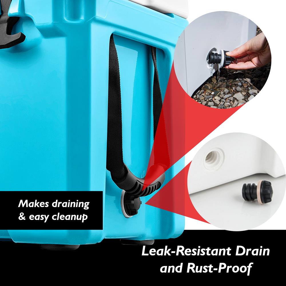 50 Qt Cooler Box, 5-Day Ice Retention, Heavy-Duty Insulation, Blue