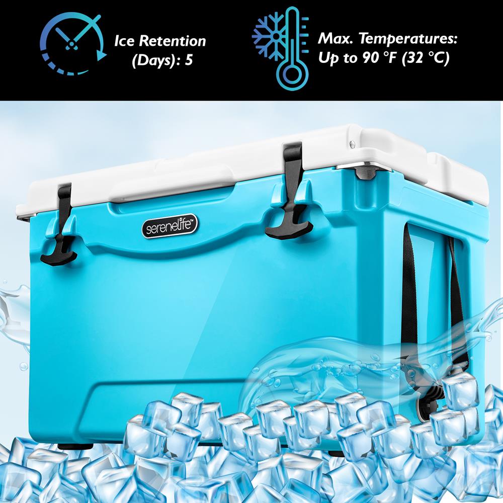 75 Qt Cooler Box, 5-Day Ice Retention, Rotomolded, Blue