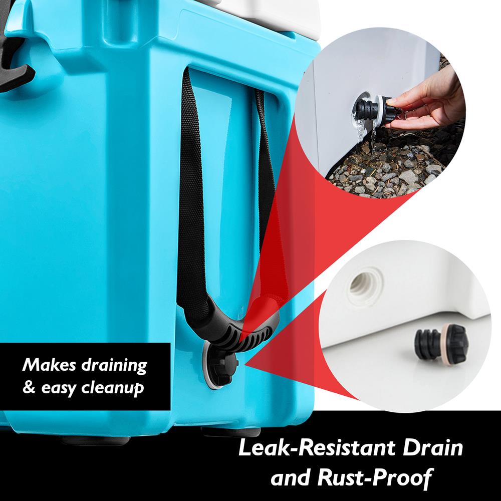 75 Qt Cooler Box, 5-Day Ice Retention, Rotomolded, Blue