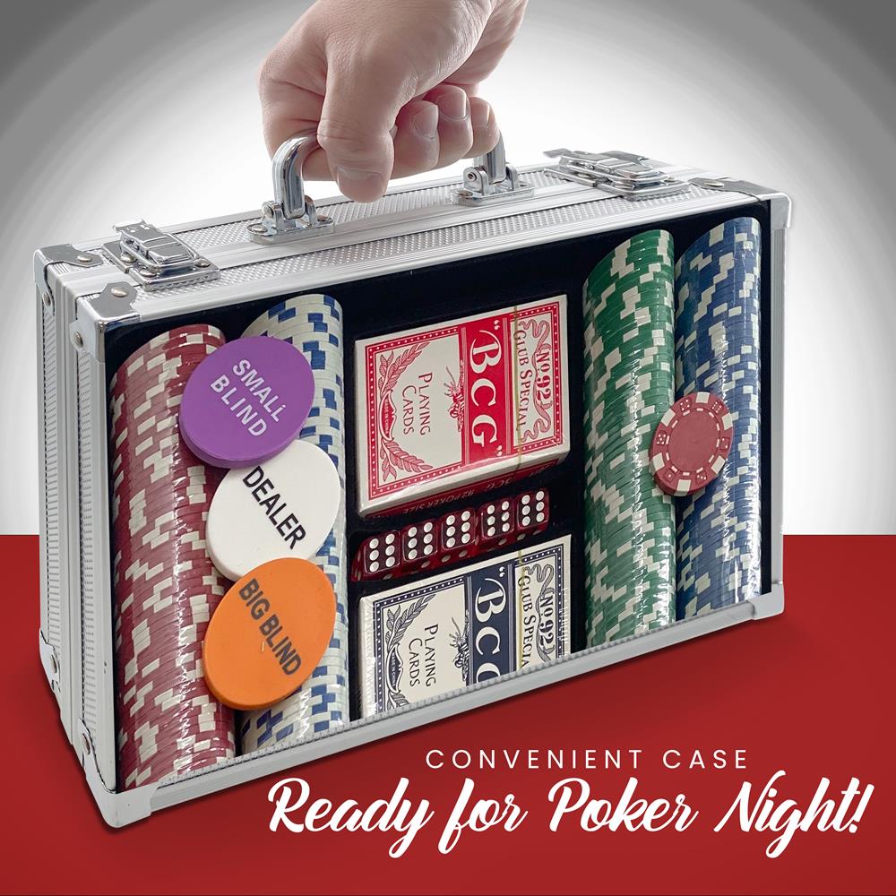 200 Pcs. Casino Poker Chip Set - Poker Chips With Aluminum Case