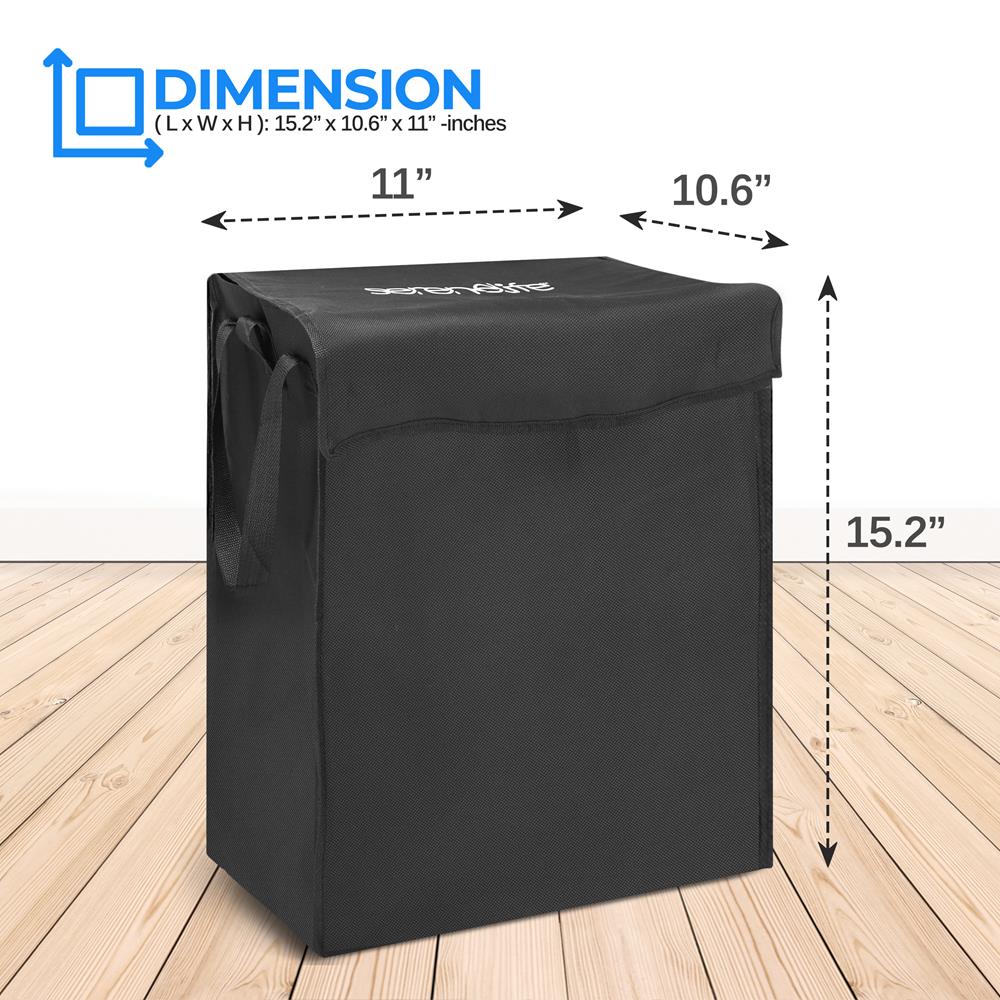 Shopping Cart Liner 600D Oxford Waterproof Cloth And Portable Compact Folding With Zipper (Black)