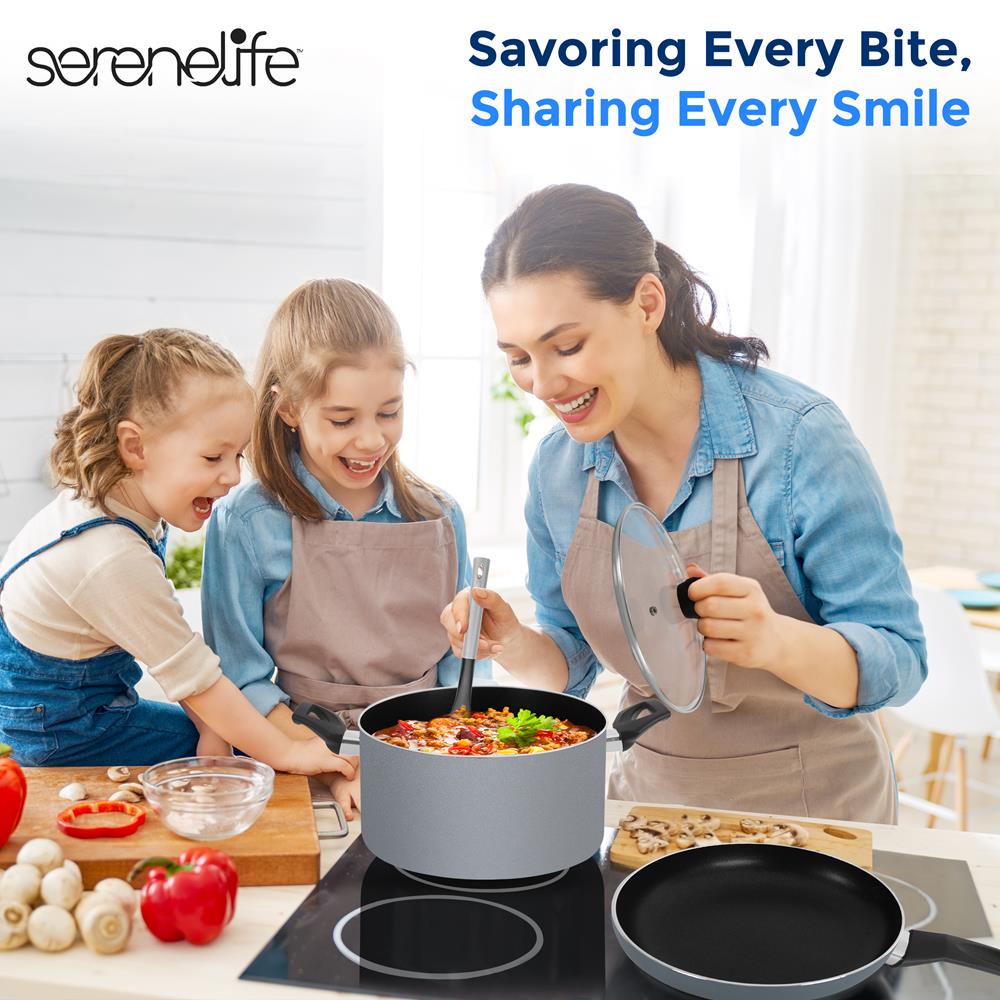 11-Piece Non-Stick Cookware Set, Even Heat, Black Coating