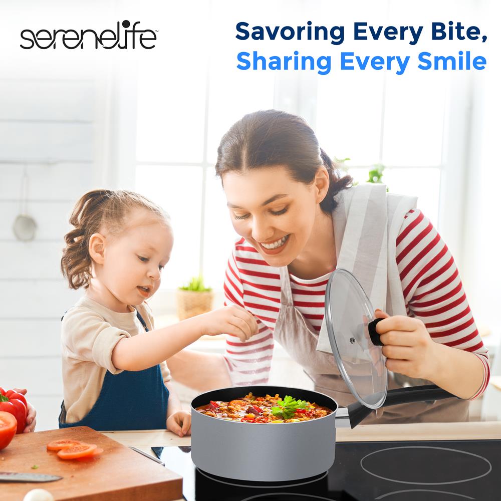 6-Piece Nonstick Cookware Set - Even Heat, Durable Coating, Black