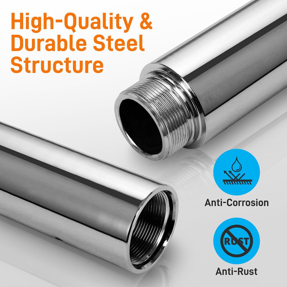 Portable Spinning Fitness Pole, Adjustable Steel, Chrome Finish