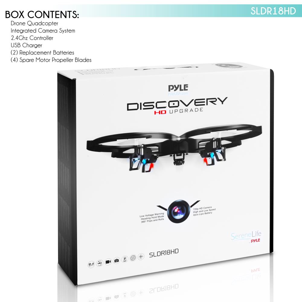 RC Drone with HD Camera, 720p Video, 6-Axis Gyro, White