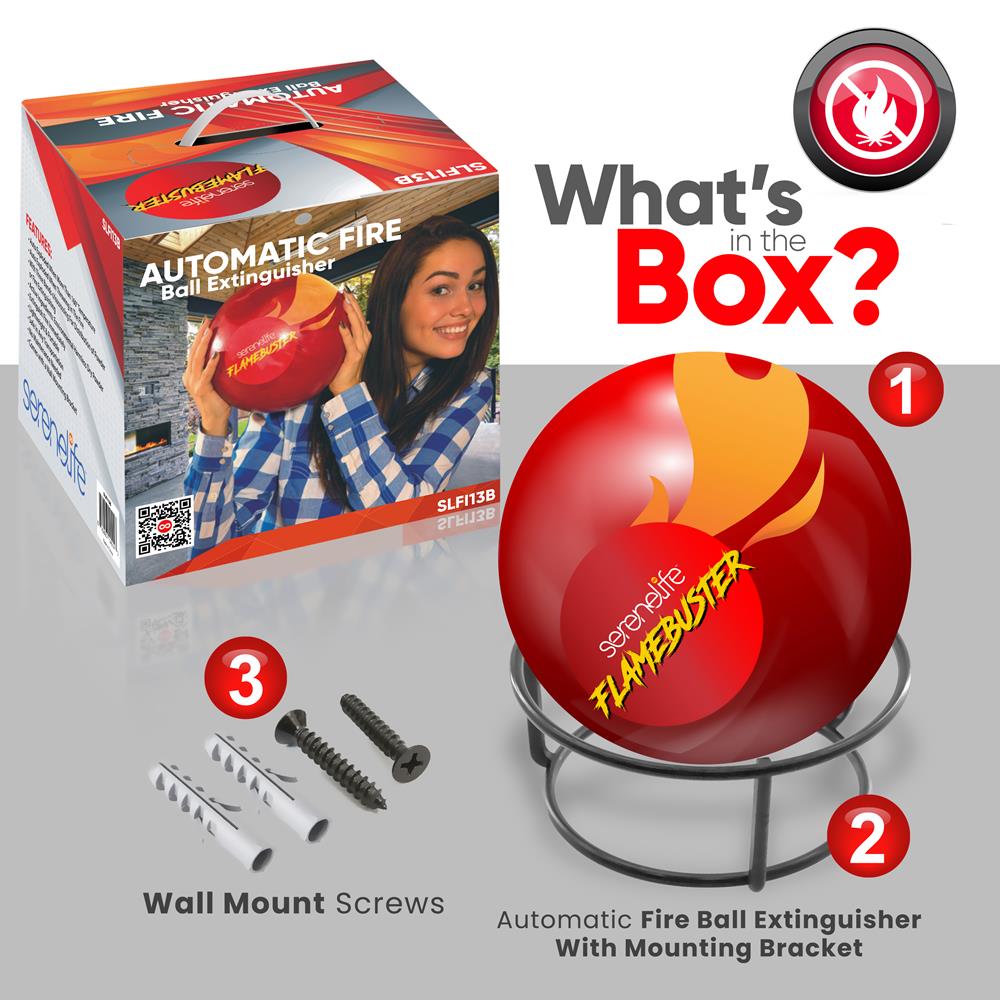 Automatic Fire Ball Extinguisher, Range 13ft, Instant Activation, ABS Body, Red