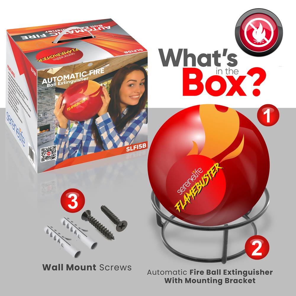 Automatic Fire Ball Extinguisher, Range 3 feet, Instant Activation, ABS Body, Red