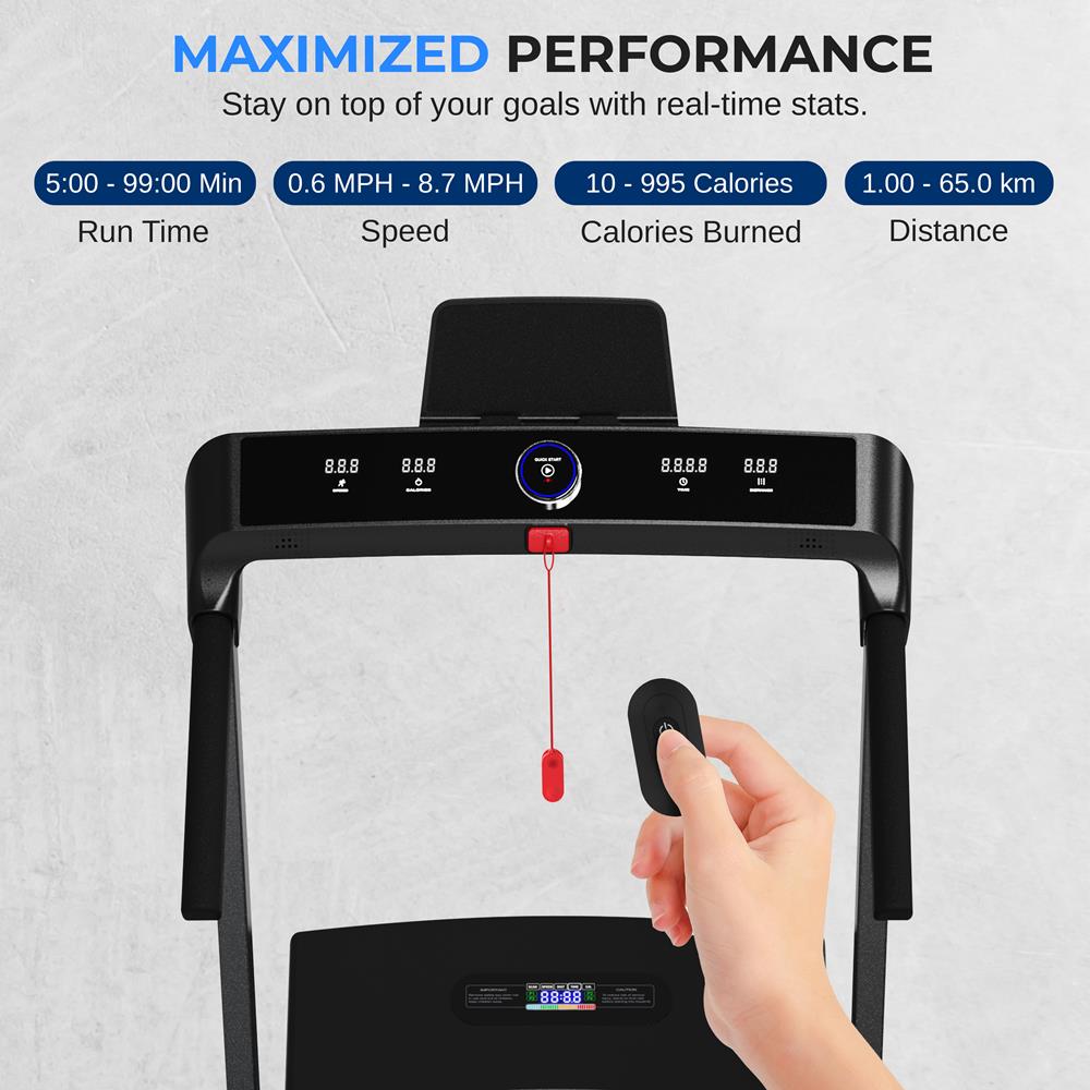Walking Pad Treadmill, Space-Saving, 2.5HP, LED Display, 265lbs Capacity