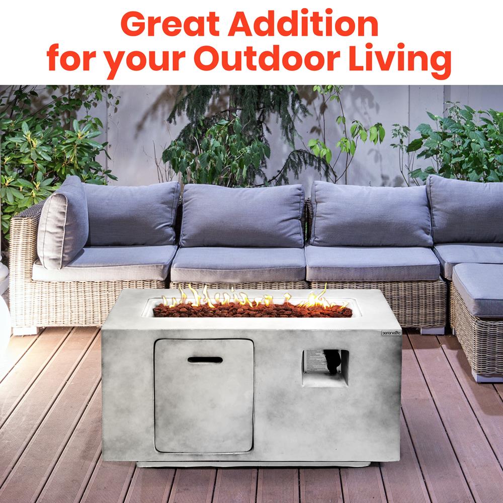 Fire Pit Table 50,000 BTU Stainless Steel Burner Weather Resistant