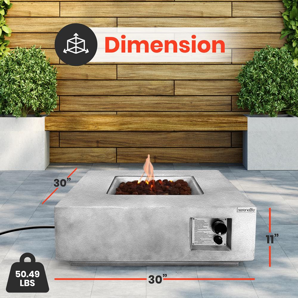 Propane Fire Pit Table 40,000 BTU Adjustable Flame Weather-Resistant