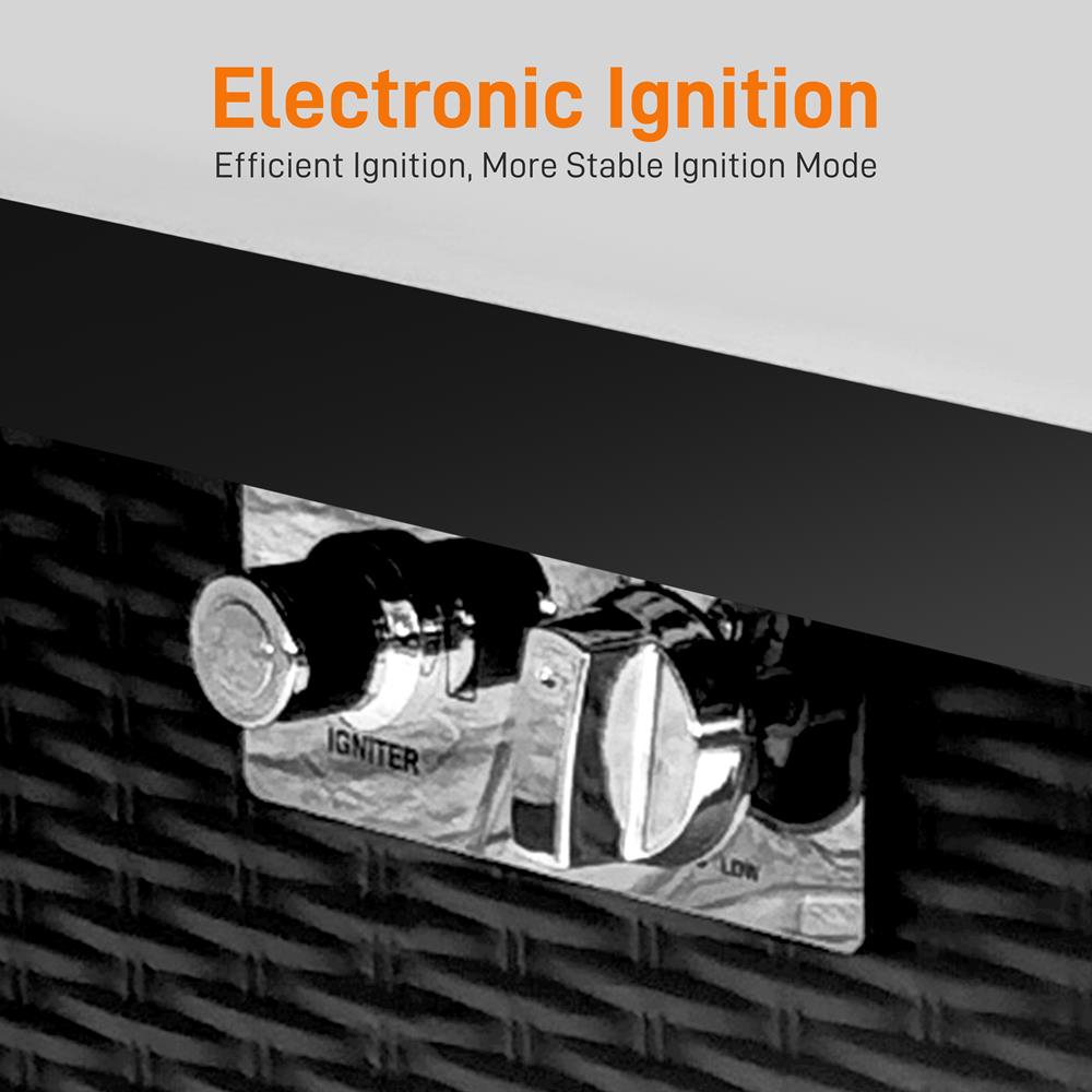 Outdoor Propane Fire Pit Table 40,000 BTU Steel Top Weather-Resistant