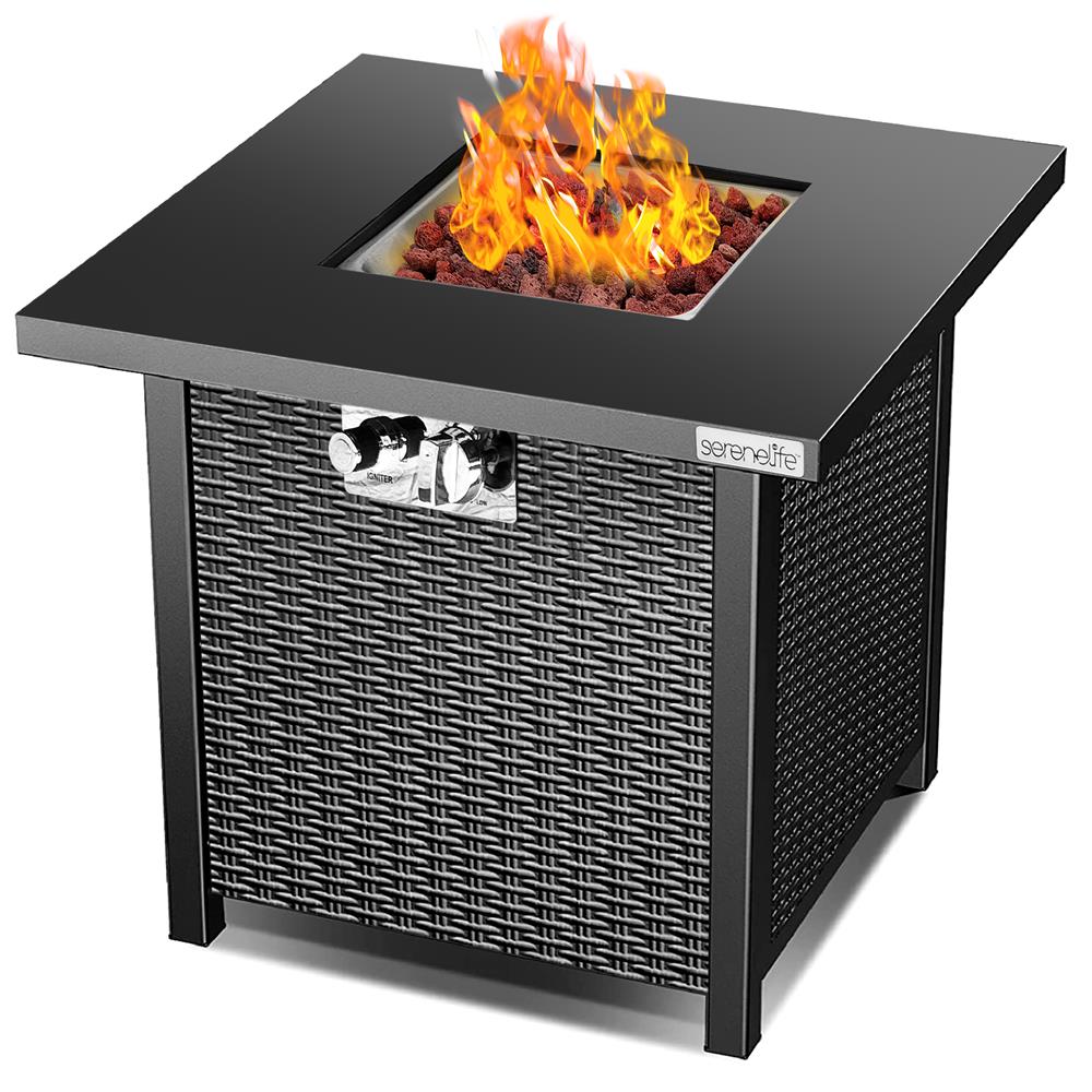 Outdoor Propane Fire Pit Table 40,000 BTU Steel Top Weather-Resistant