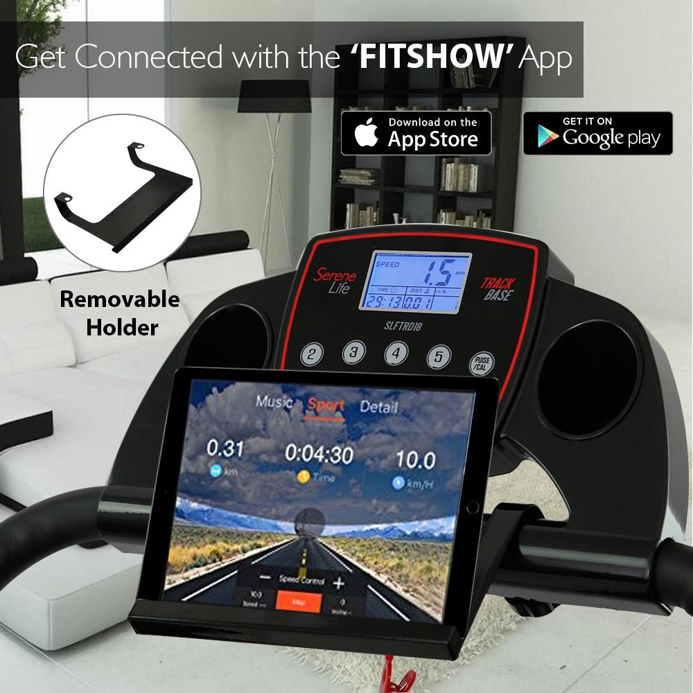Electric Folding Treadmill, Compact Design, Bluetooth, 12 Modes
