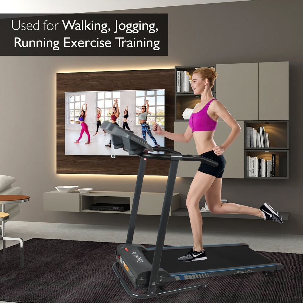 Electric Folding Treadmill, Bluetooth Sync, Manual Incline, Compact Design