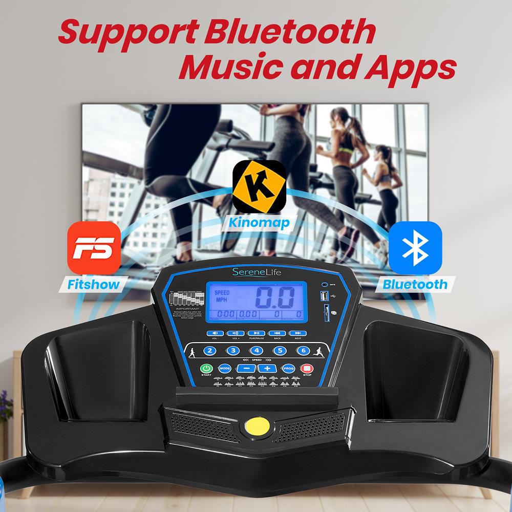 Electric Folding Treadmill, Space-Saving, 1.5 HP, Bluetooth App