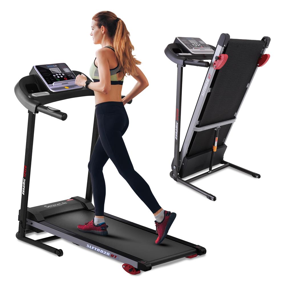 Folding Treadmill for Home Fitness, 6 MPH, 1HP Motor, 12 Programs, Bluetooth