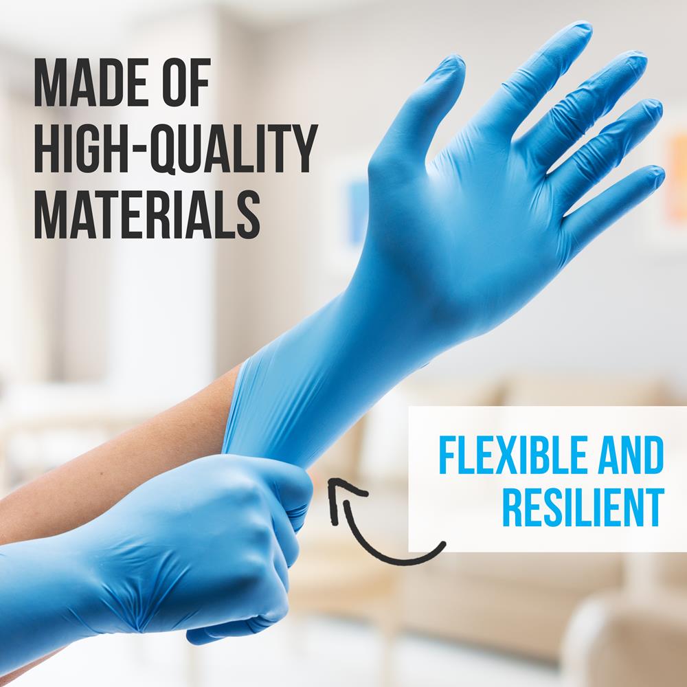 Industrial Gloves, Puncture Resistant, Textured Grip, Nitrile/Vinyl, Large